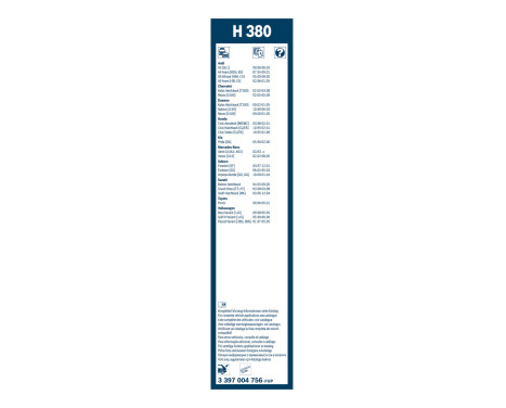 Bosch bakre torkare H380 - Längd: 380 mm - bakre torkarblad, bild 3