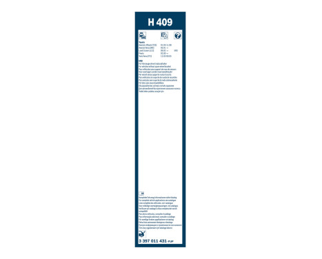 Bosch bakre torkare H409 - Längd: 400 mm - bakre torkarblad, bild 3