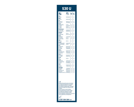 Bosch Dubbeltorkarblad - 530U - Längd: 530 mm - Enkelt torkarblad fram, bild 3