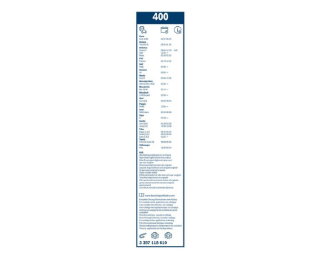 Bosch torkarblad värdepaket 400 + Z361, bild 14