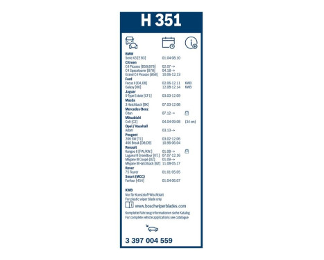 Bosch torkarblad värdepaket 50 + H351, bild 22