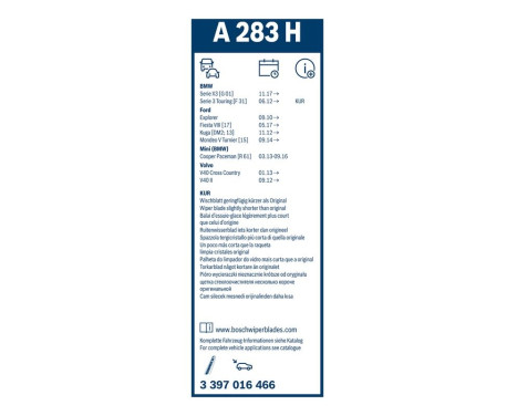 Bosch torkarblad värdepaket A212S + A283H, bild 22