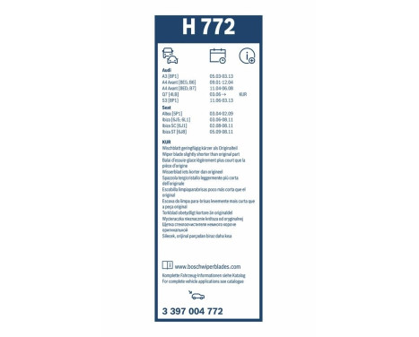 Bosch torkarblad värdepaket AR531S + H772, bild 26