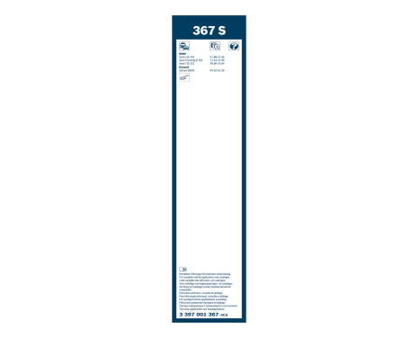 Bosch torkare Twin 367S - Längd: 600/625 mm - set med främre torkarblad, bild 3