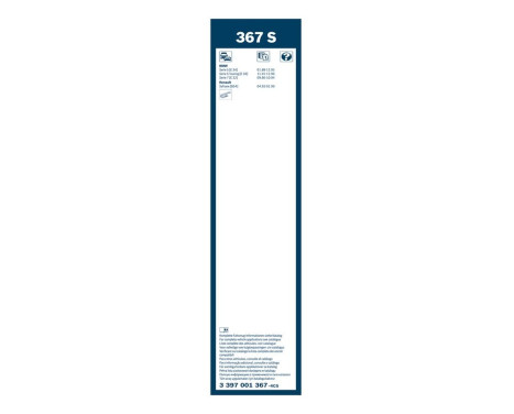 Bosch torkare Twin 367S - Längd: 600/625 mm - set med främre torkarblad, bild 7
