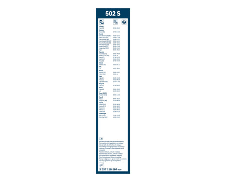 Bosch torkare Twin 502S - Längd: 500/450 mm - set torkarblad för, bild 3
