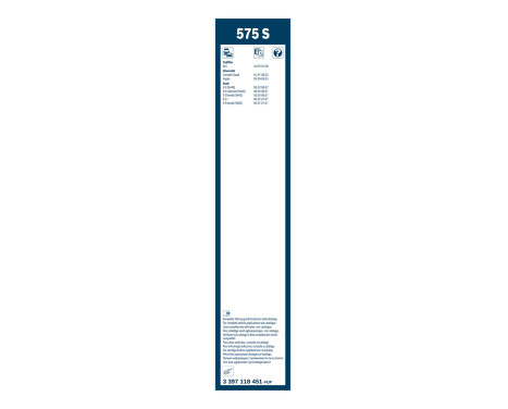 Bosch torkare Twin 575S - Längd: 575/575 mm - set med främre torkarblad, bild 3
