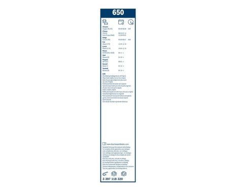 Bosch torkare Twin 650 - Längd: 650/650 mm - set torkarblad för, bild 10