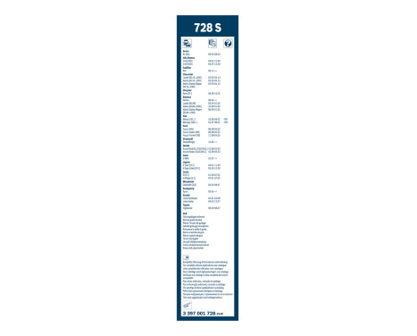 Bosch torkare Twin 728S - Längd: 550/475 mm - set med främre torkarblad, bild 3