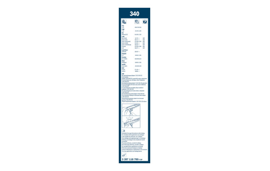 Bosch Twin 340 torkarblad - Längd: 340/340 mm - uppsättning torkarblad fram, bild 3