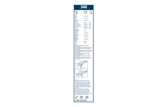 Bosch Twin 340 torkarblad - Längd: 340/340 mm - uppsättning torkarblad fram, bild 9