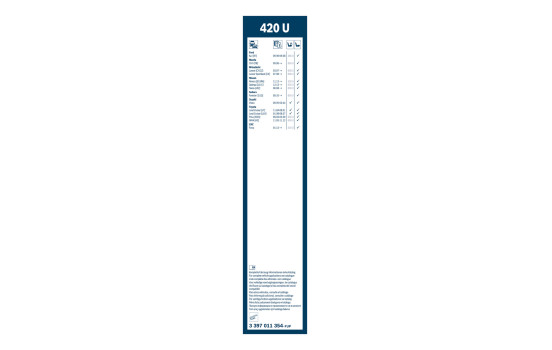 Bosch Twin 420U torkarblad - Längd: 425 mm - enkelt torkarblad fram, bild 3