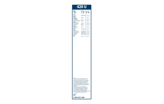 Bosch Twin 420U torkarblad - Längd: 425 mm - enkelt torkarblad fram, bild 10