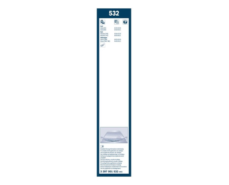 Bosch Twin 532 torkarblad - Längd: 700/700 mm - uppsättning torkarblad fram, bild 3