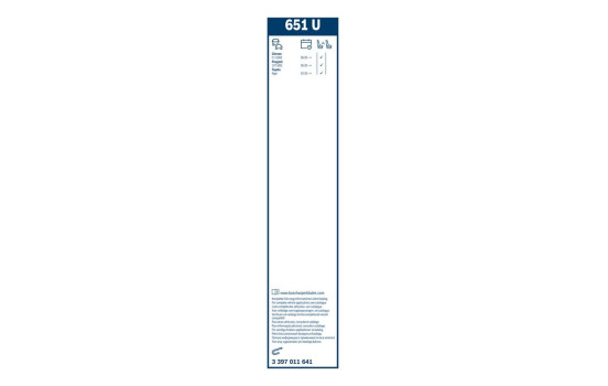 Bosch Twin 651U torkarblad - Längd: 650 mm - enkelt torkarblad fram, bild 6