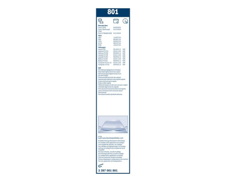 Bosch Twin 801 torkarblad - Längd: 600/530 mm - uppsättning torkarblad fram, bild 10