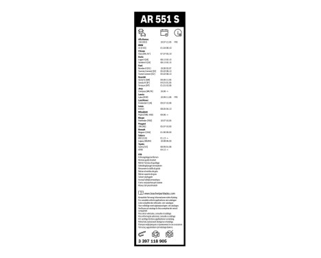 Bosch vindrutetorkarblad värdepaket AR551S + H380, bild 14