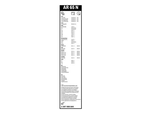 Bosch vindrutetorkarblad värdepaket AR65N + H450, bild 17