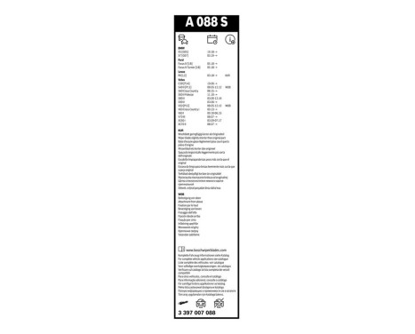 Bosch vindrutetorkare Aerotwin A088S - Längd: 650/500 mm - set med torkarblad för, bild 14