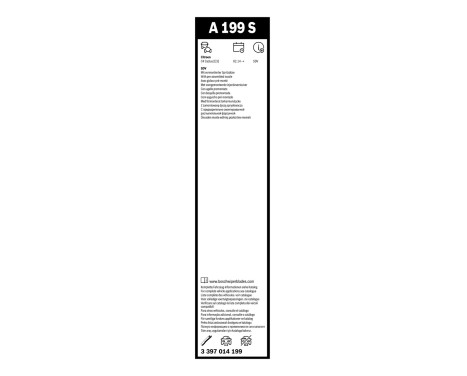 Bosch vindrutetorkare Aerotwin A199S - Längd: 650/425 mm - set med torkarblad för, bild 3