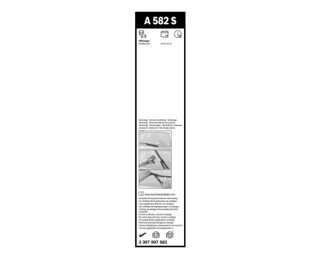 Bosch vindrutetorkare Aerotwin A582S- Längd: 600/530 mm - set med torkarblad för, bild 3