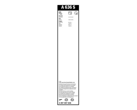 Bosch vindrutetorkare Aerotwin A636S - Längd: 650/650 mm - set med torkarblad för, bild 14