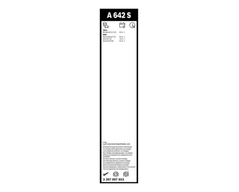 Bosch vindrutetorkare Aerotwin A642S - Längd: 650/425 mm - set med torkarblad för, bild 9