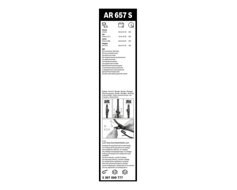 Bosch vindrutetorkare Aerotwin AR657S - Längd: 650/650 mm - set med torkarblad för, bild 3