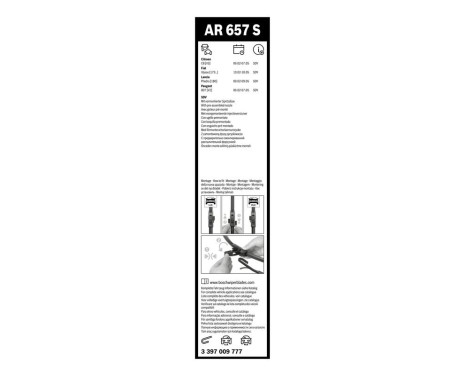 Bosch vindrutetorkare Aerotwin AR657S - Längd: 650/650 mm - set med torkarblad för, bild 9