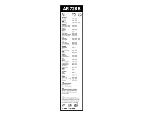 Bosch Vindrutetorkare rabattsats fram + bak AR728S+H352, bild 11