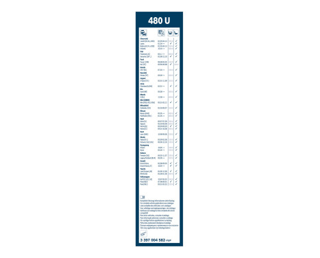 Bosch wiper Twin 480U - Längd: 475 mm - enkel fronttorkare, bild 3