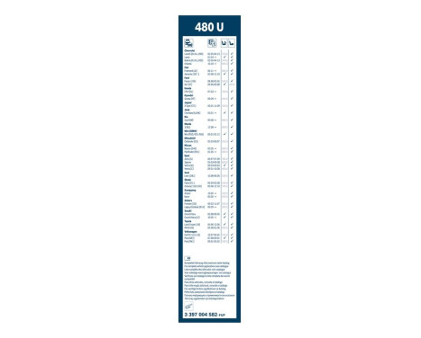 Bosch wiper Twin 480U - Längd: 475 mm - enkel fronttorkare, bild 7