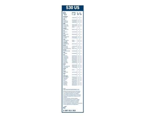 Bosch wiper Twin 530US - Längd: 530 mm - enkel fronttorkare, bild 10