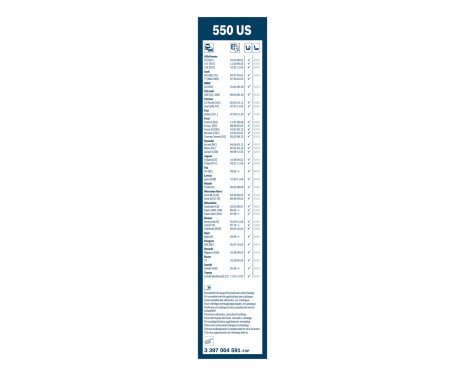 Bosch wiper Twin 550US - Längd: 550 mm - enkel fronttorkare, bild 3