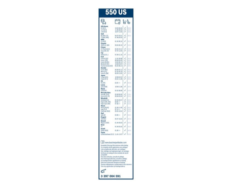 Bosch wiper Twin 550US - Längd: 550 mm - enkel fronttorkare, bild 10