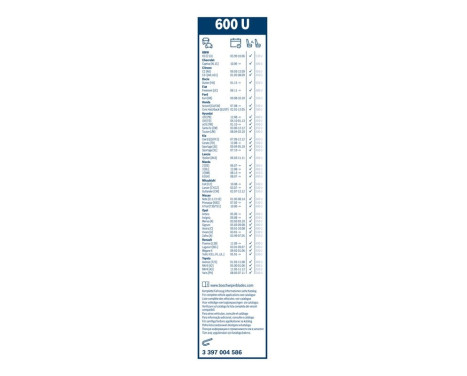 Bosch wiper Twin 600U - Längd: 600 mm - enkel fronttorkare, bild 8