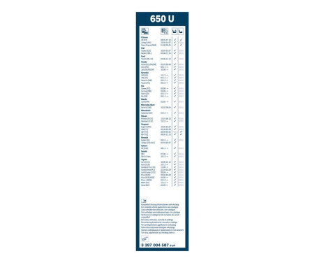 Bosch wiper Twin 650U - Längd: 650 mm - enkel fronttorkare, bild 6
