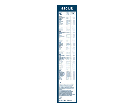 Bosch wiper Twin 650US - Längd: 650 mm - enkel fronttorkare, bild 3
