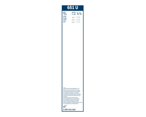 Bosch wiper Twin 651U - Längd: 650 mm - enkel fronttorkare, bild 10