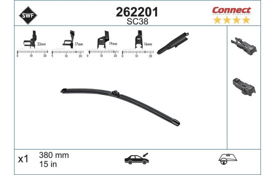 SC38 Vindrutetorkare för 38CM 262.201 SWF