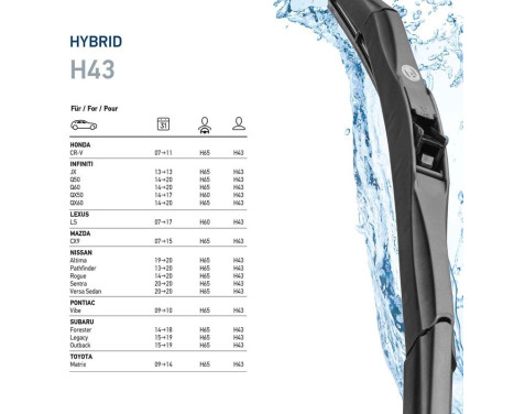 Torkarblad Hybrid 9XW 204 584-171 Hella, bild 7