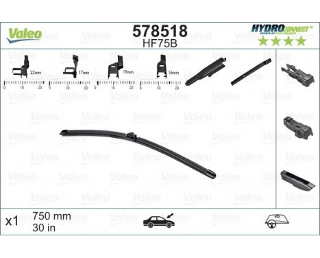Torkarblad HYDROCONNECT 578518 Valeo, bild 3