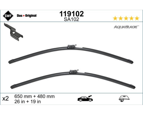 Torkarblad ORIGINAL VISIOFLEX AQUABLADE 119102 SWF, bild 2