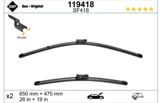 Torkarblad ORIGINAL VISIOFLEX SET 119418 SWF, bild 2