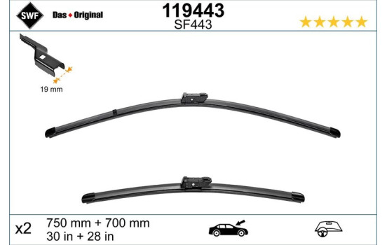 Torkarblad ORIGINAL VISIOFLEX SET 119443 SWF, bild 2