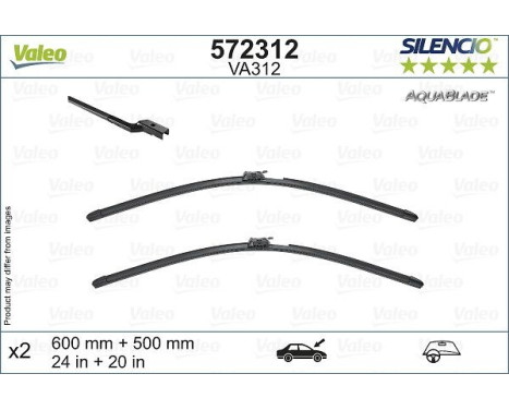 Torkarblad SILENCIO AQUABLADE SET 572312 Valeo, bild 3