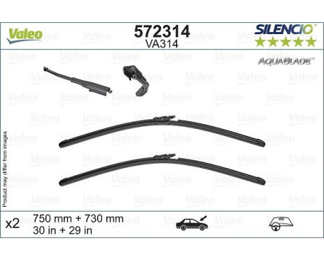 Torkarblad SILENCIO AQUABLADE SET 572314 Valeo