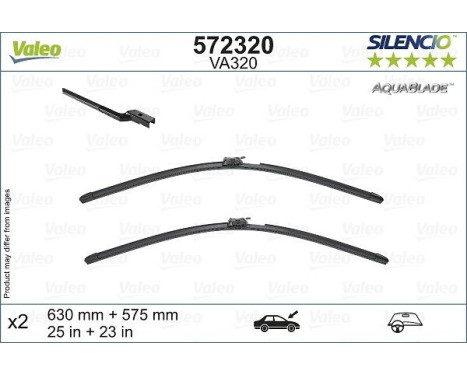 Torkarblad SILENCIO AQUABLADE SET 572320 Valeo, bild 2