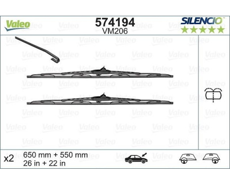 Torkarblad SILENCIO CONVENTIONAL SET 574194 Valeo, bild 2