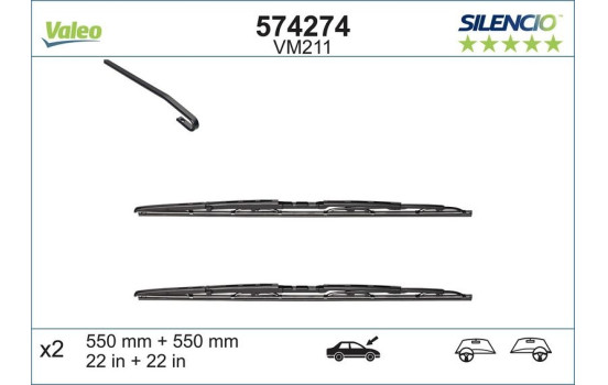 Torkarblad SILENCIO CONVENTIONAL SET 574274 Valeo, bild 3